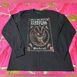 Black Krampus Graphic Long-Sleeve Tee - Blackcraft